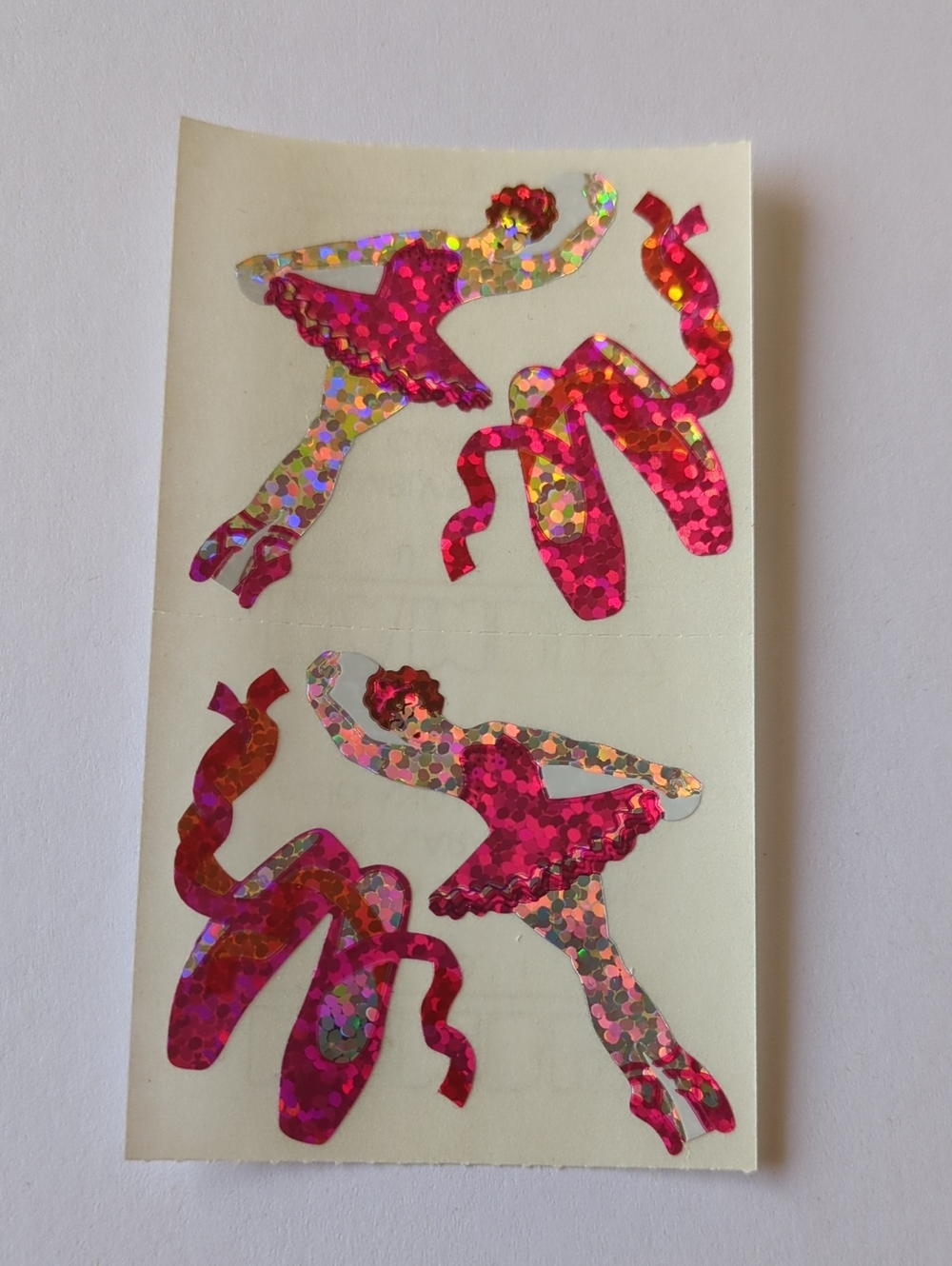 ☀️VTG 80s Hambly Studios Ballerina Prismatic Glitter Stickers Rare